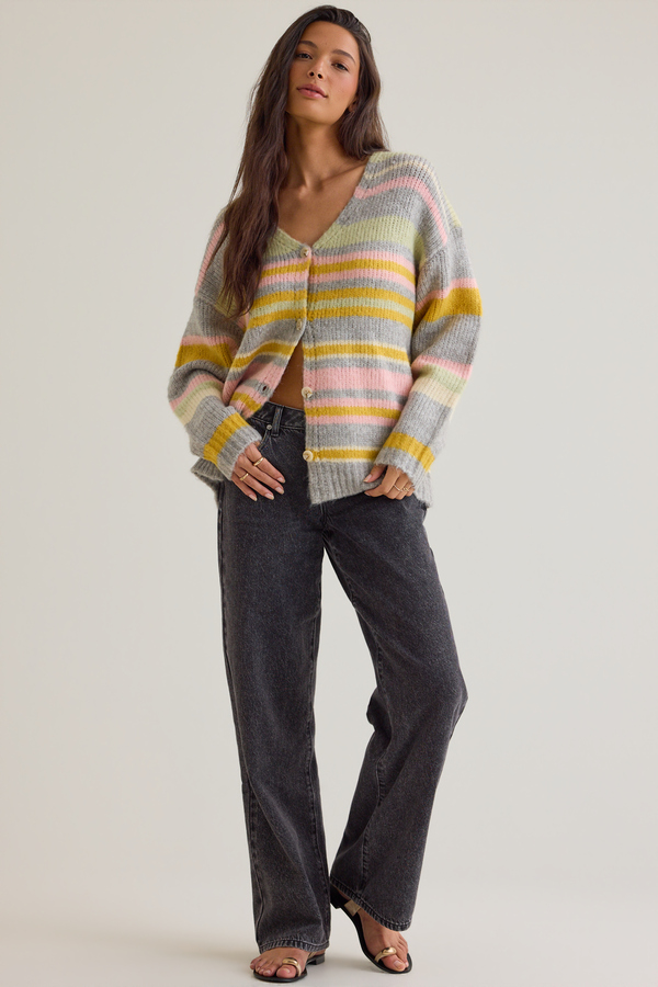 Nikki Striped Cardigan Detail 2 - Altar'd State