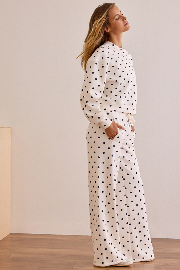 Supersoft Polka Dot Crew Pullover Detail 5 - Altar'd State