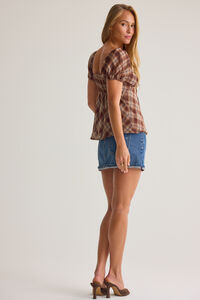 Melora Puff-Sleeve Tie-Front Babydoll Top Detail 4 - Altar'd State
