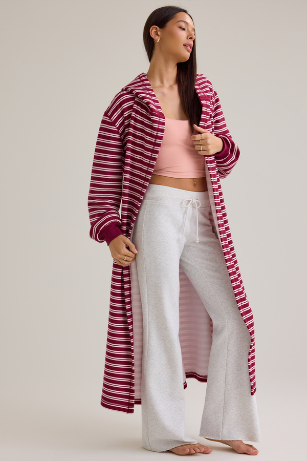Dolores Stripe Hooded Robe Detail 4 - Altar'd State