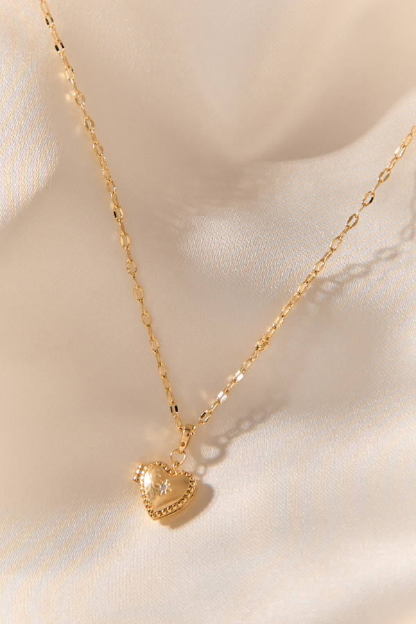 The Water Proof Collection Heart Locket Necklace Detail 2 - Altar'd State