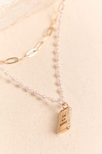 God Is In Control Layered Pearl Cross Necklace Detail 3 - Altar'd State