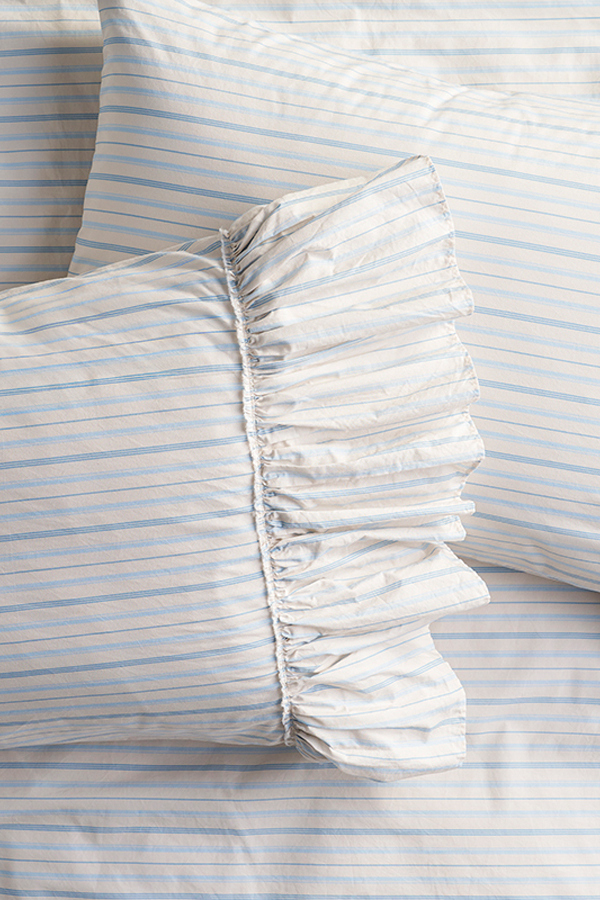 Piper Stripe Ruffle Cotton Single Sham Detail 2 - Altar'd State