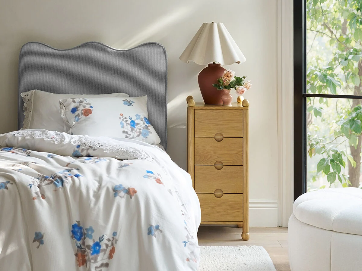 Gemma Stripe Upholstered Headboard Detail 2 - Altar'd State