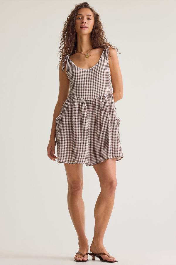 Kylie Gingham Mama Dress Detail 2 - Altar'd State