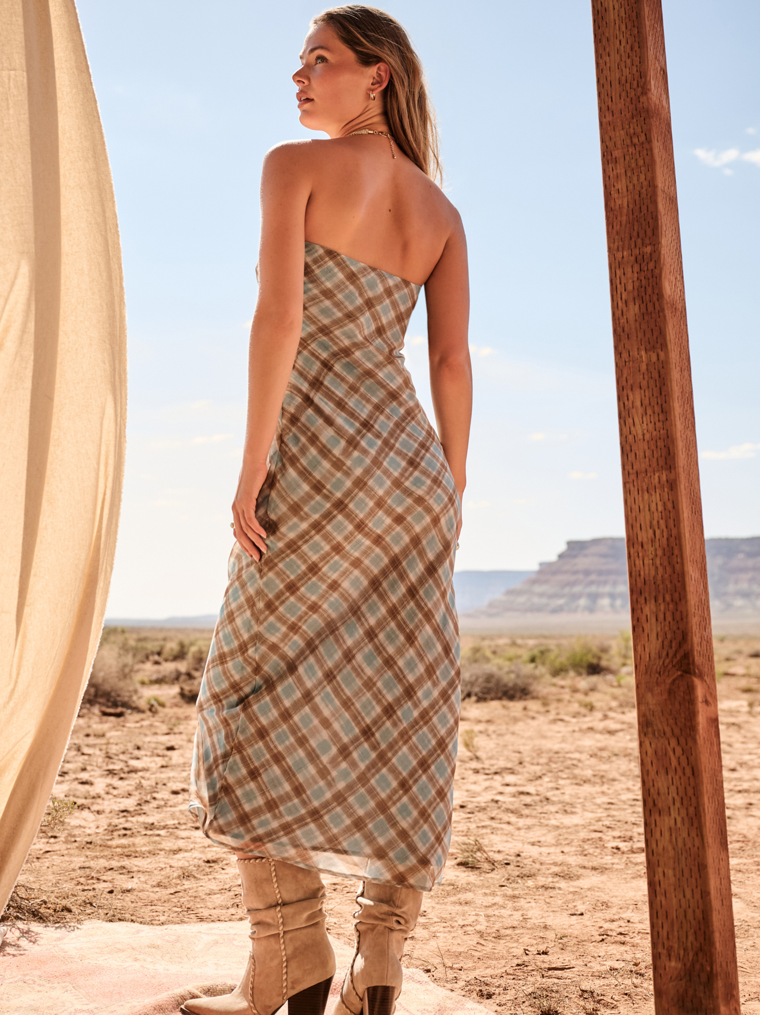 brown altard state dress Altar'd State | Fallon Strapless Maxi Dress | BROWN | Material: 93% Polyester, 7% Spandex