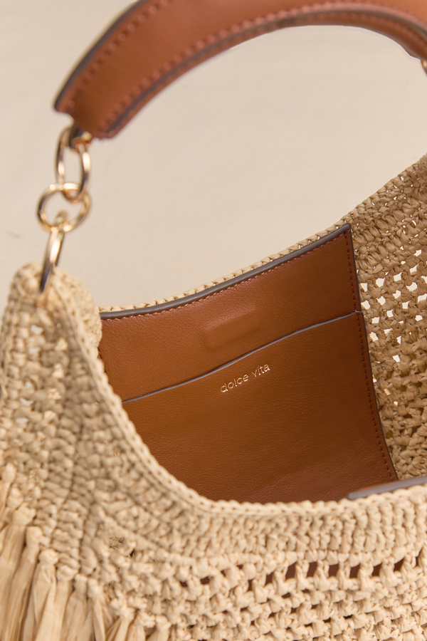 Amarilis Fringe Straw Shoulder Bag Detail 4 - Altar'd State