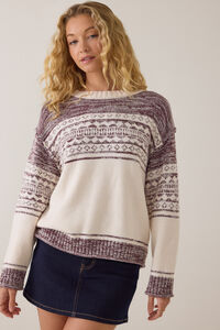 Michelle Marled Fair Isle Sweater Detail 3 - Altar'd State
