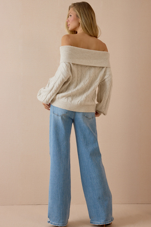 Banks Cable Fold Over Sweater - Altar'd State