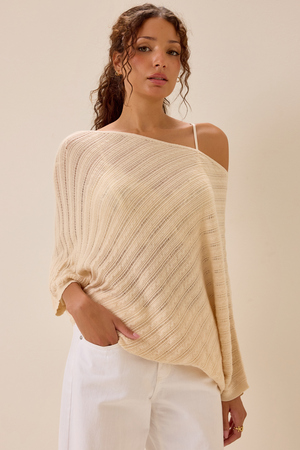 Jensen Textured Sweater Poncho - Altar'd State