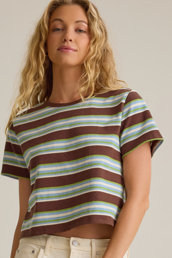 Iggy Stripe Crop Tee Detail 2 - Altar'd State