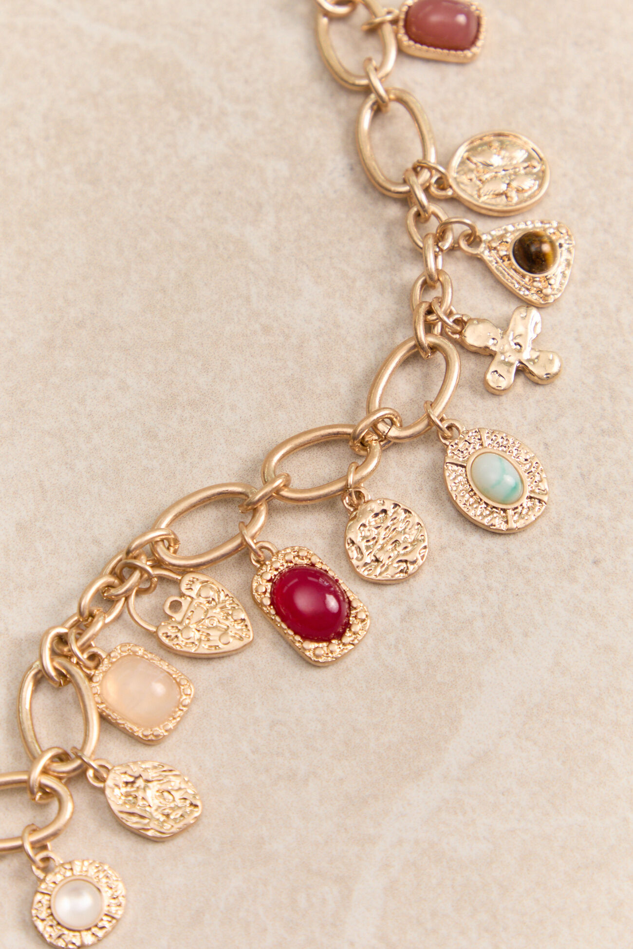 Colorful Stone Charm Dangle Bracelet