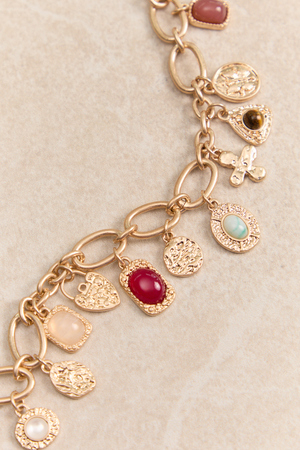 Colorful Stone Charm Dangle Bracelet - Altar'd State - 