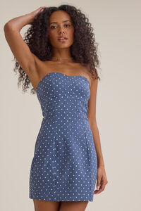 Dotty Mini Dress in Navy & Ivory | Altar'd State