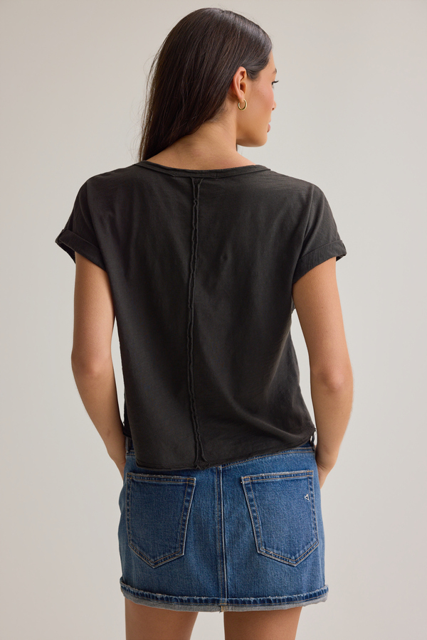 Demi Slub Roll Sleeve Tee Detail 4 - Altar'd State