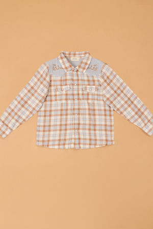 Western Plaid Button Up Shirt - Altar'd State - 