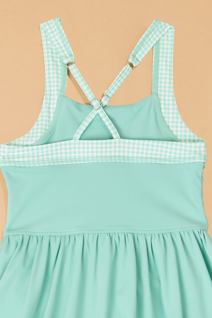Greta Gingham Trim Athletic Dress - Altar'd State - 