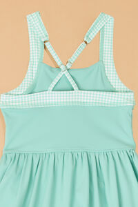 Greta Gingham Trim Athletic Dress Detail 4 - Altar'd State