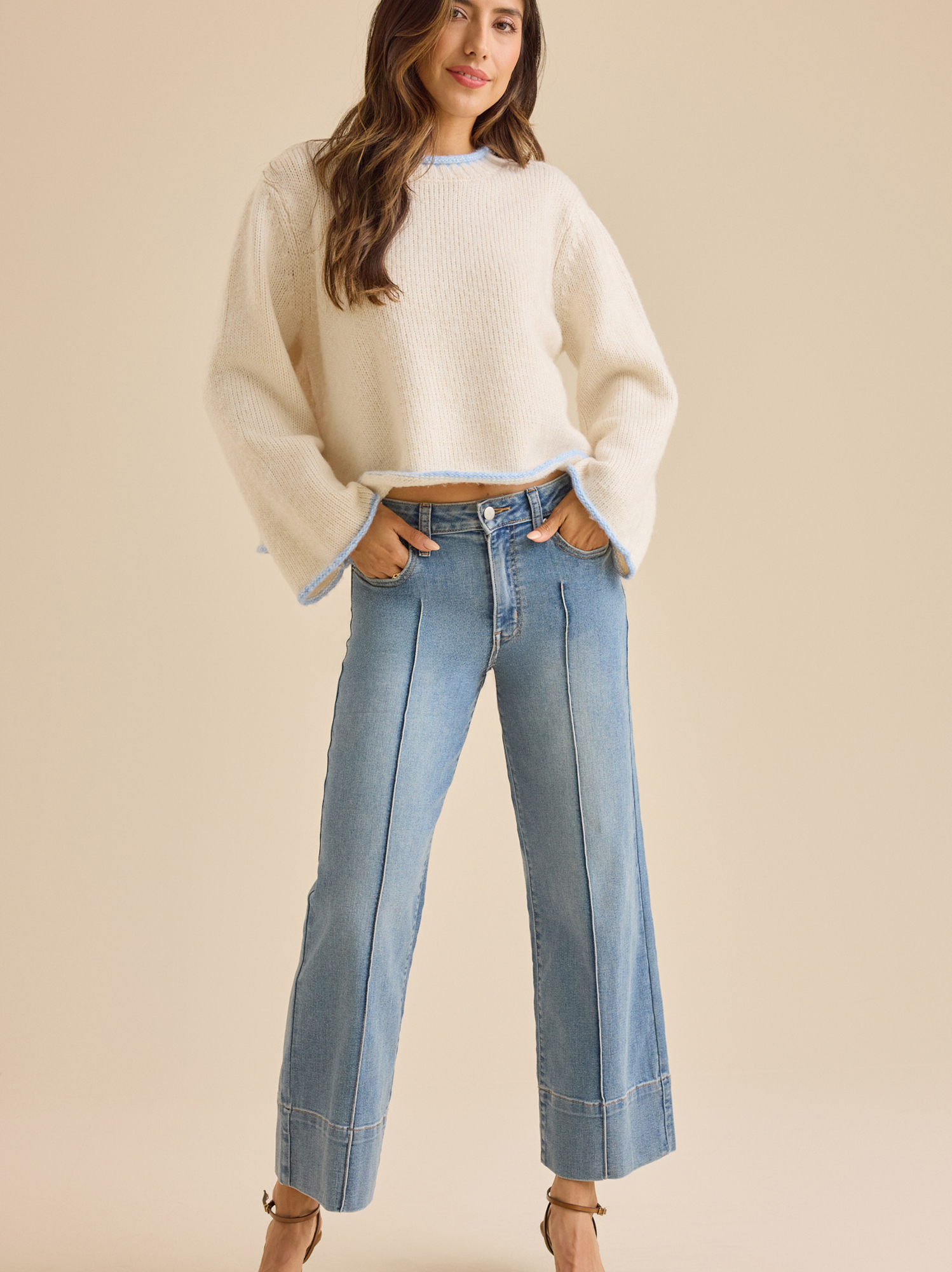 Meyta Front Seam Jeans in Medium Wash | Altar'd State