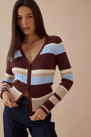 Harper Cable Knit Cardigan - Altar'd State - 