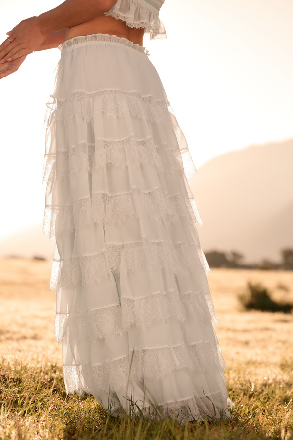 Radena Ruffle Maxi Skirt Detail 3 - Altar'd State