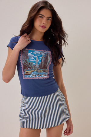 New York Post Card Baby Tee - Altar'd State - 