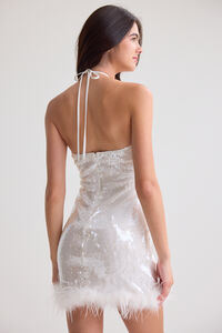 Lucia Sequin Feather Trim Dress Detail 2 - Altar'd State