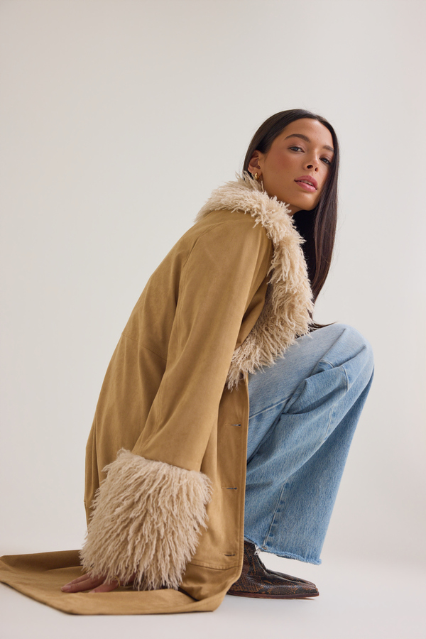 Jaylee Suede Fur Trim Jacket - Altar'd State