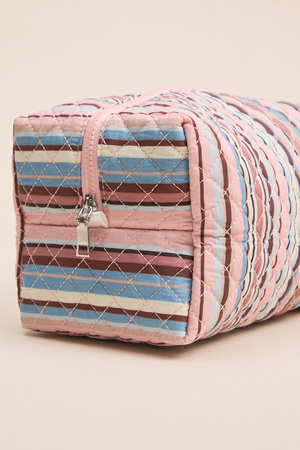 Sims Stripe Quilted Makeup Bag - Altar'd State - 