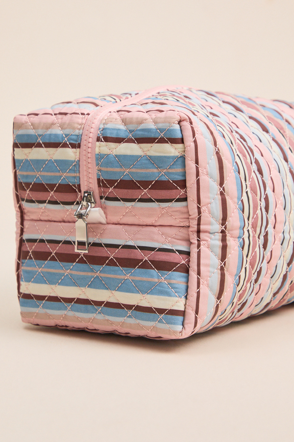 Sims Stripe Quilted Makeup Bag Detail 2 - Altar'd State