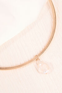 Pearl Drop Collar Charm Necklace Detail 3 - Altar'd State