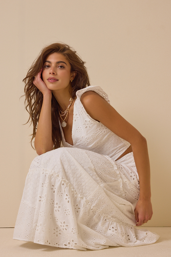 Nalia Eyelet Flutter Sleeve Top Detail 5 - Altar'd State