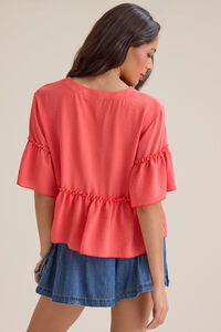 Jackie Ruffle Sleeve Top Detail 4 - Altar'd State