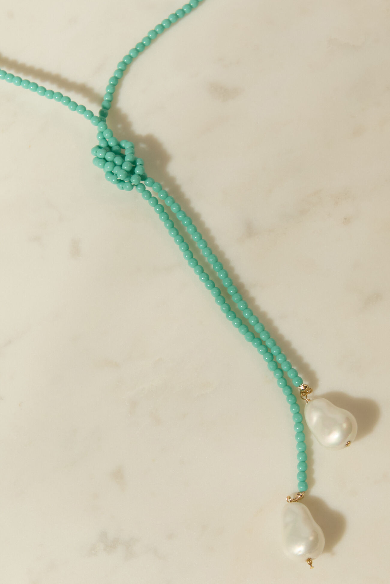 Teal Beaded Wrap Necklace