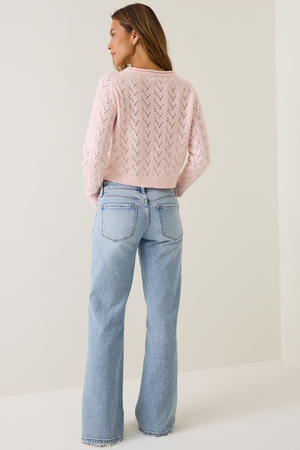 Elara Pointelle Button Up Cardigan - Altar'd State