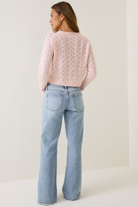 Elara Pointelle Button Up Cardigan Detail 5 - Altar'd State
