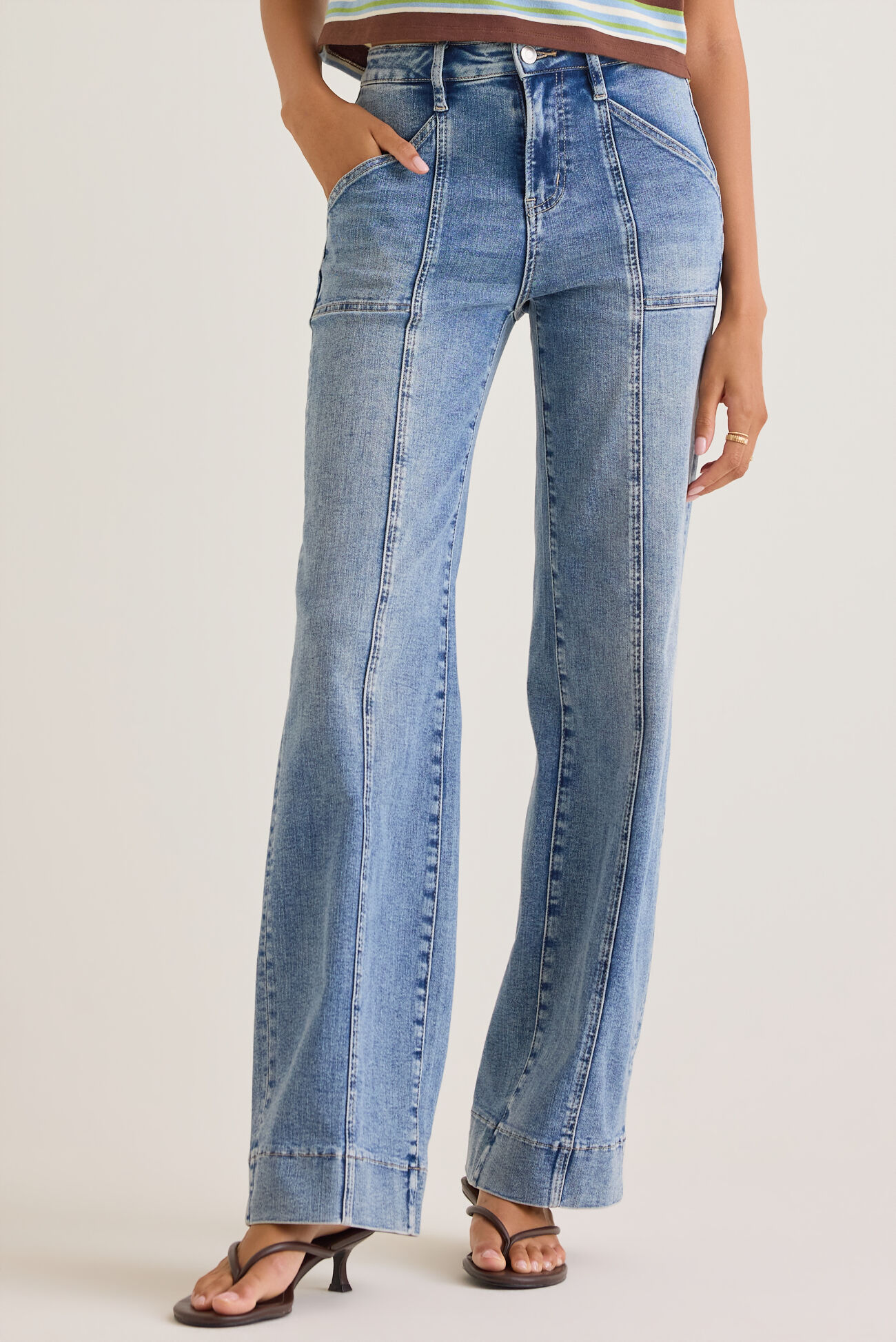 Ciara Front Seam Straight Leg Jeans