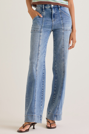 Ciara Front Seam Straight Leg Jeans - Altar'd State - 