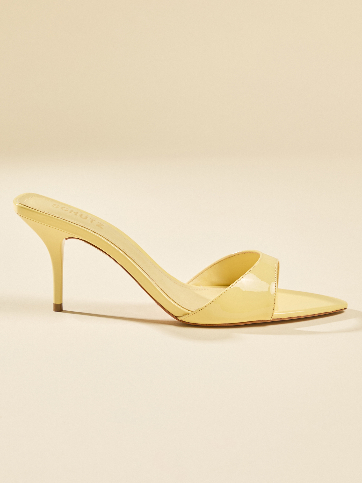 Schutz Elodie Slide Heel in Yellow | Altar'd State
