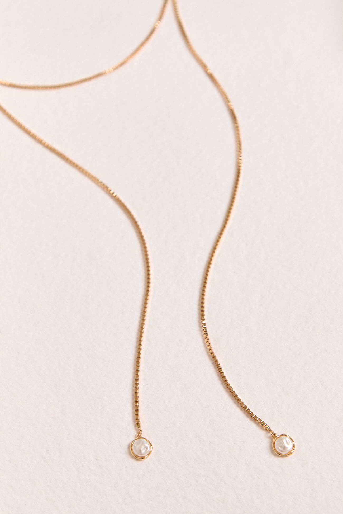 18K Pearl Knot Y Necklace