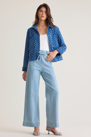 Madi Polka Dot Denim Jacket - Altar'd State - 