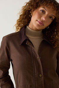 Jacee Canvas Button Down Barn Jacket Detail 4 - Altar'd State