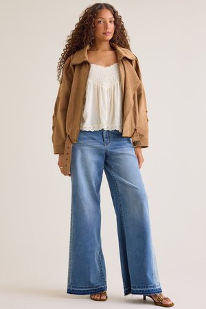 Addy Suede Bomber Jacket - Altar'd State - 