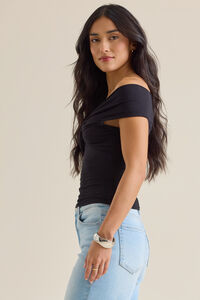 Mollie Off the Shoulder Knot Twist Top Detail 3 - Altar'd State
