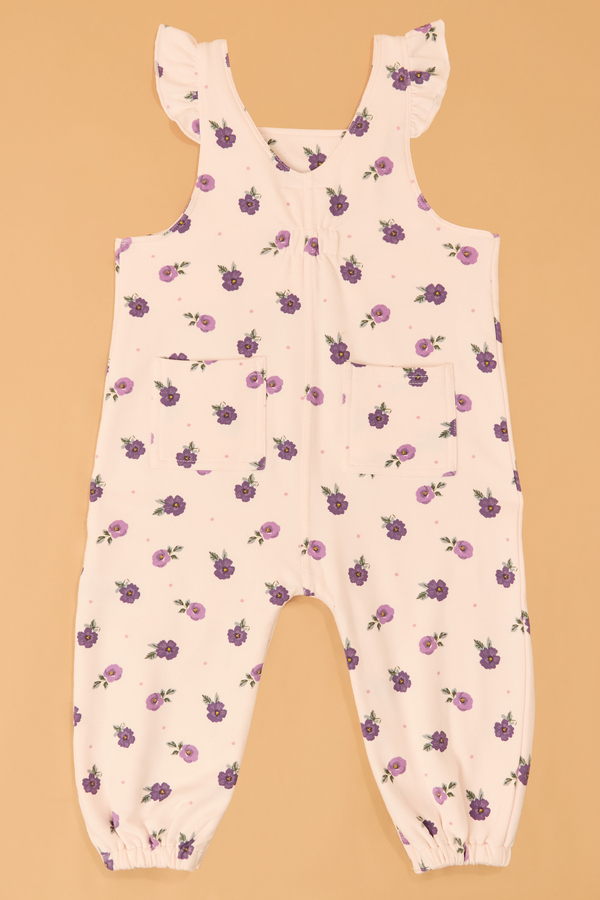Janie Floral Flutter Overalls Detail 6 - Altar'd State