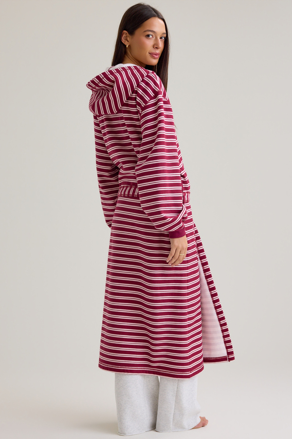 Dolores Stripe Hooded Robe Detail 5 - Altar'd State