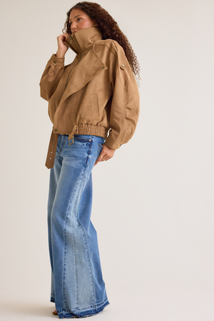 Addy Suede Bomber Jacket - Altar'd State - 