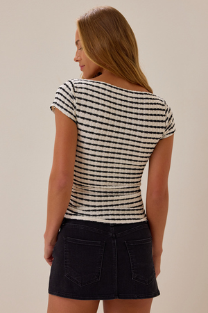 Revel Stripe Boatneck Top - Altar'd State - 