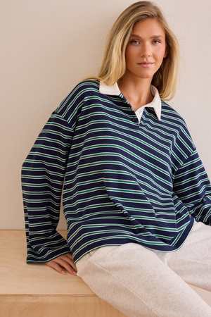 Captains Stripe Boxy Polo - Altar'd State - 