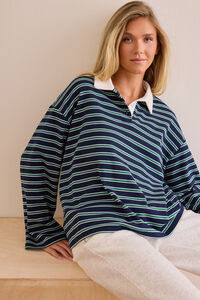 Captains Stripe Boxy Polo Detail 3 - Altar'd State